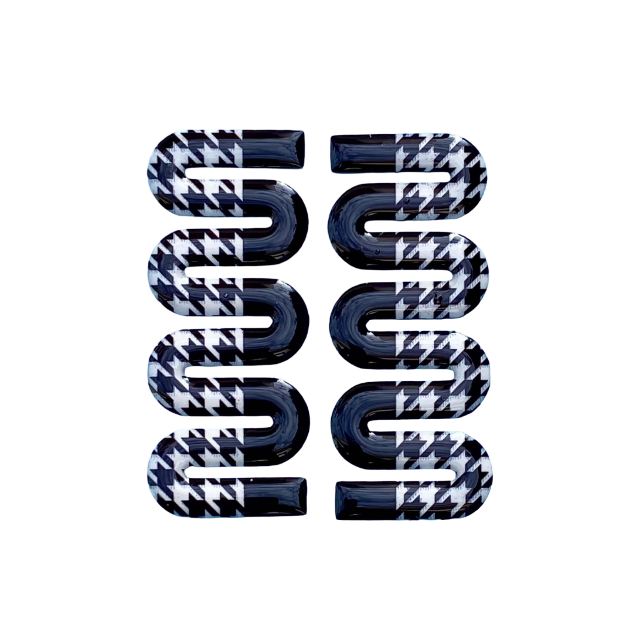 Houndstooth earring.