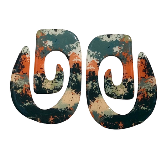 Nala acrylic earrings in print.