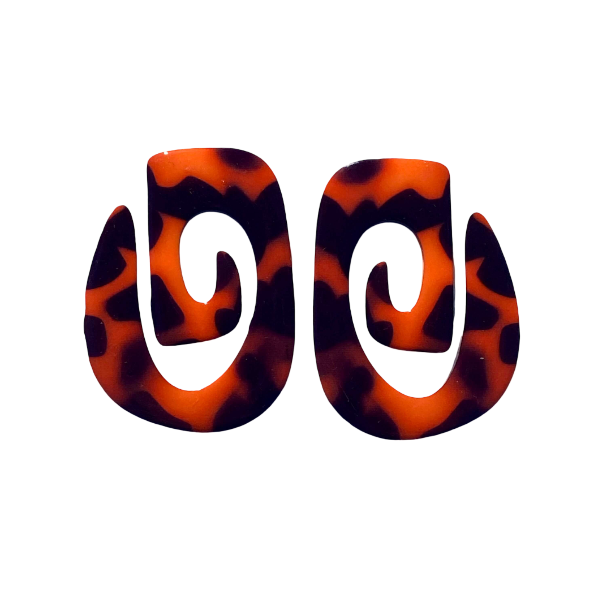 Pair of tortoise shell earrings.