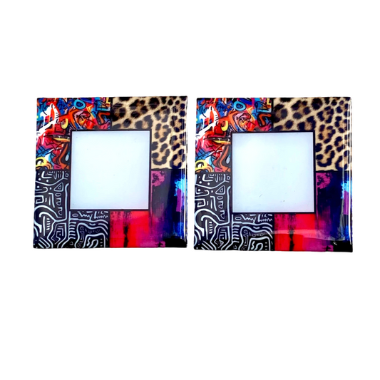 Roxxy acrylic earring in mixed prints