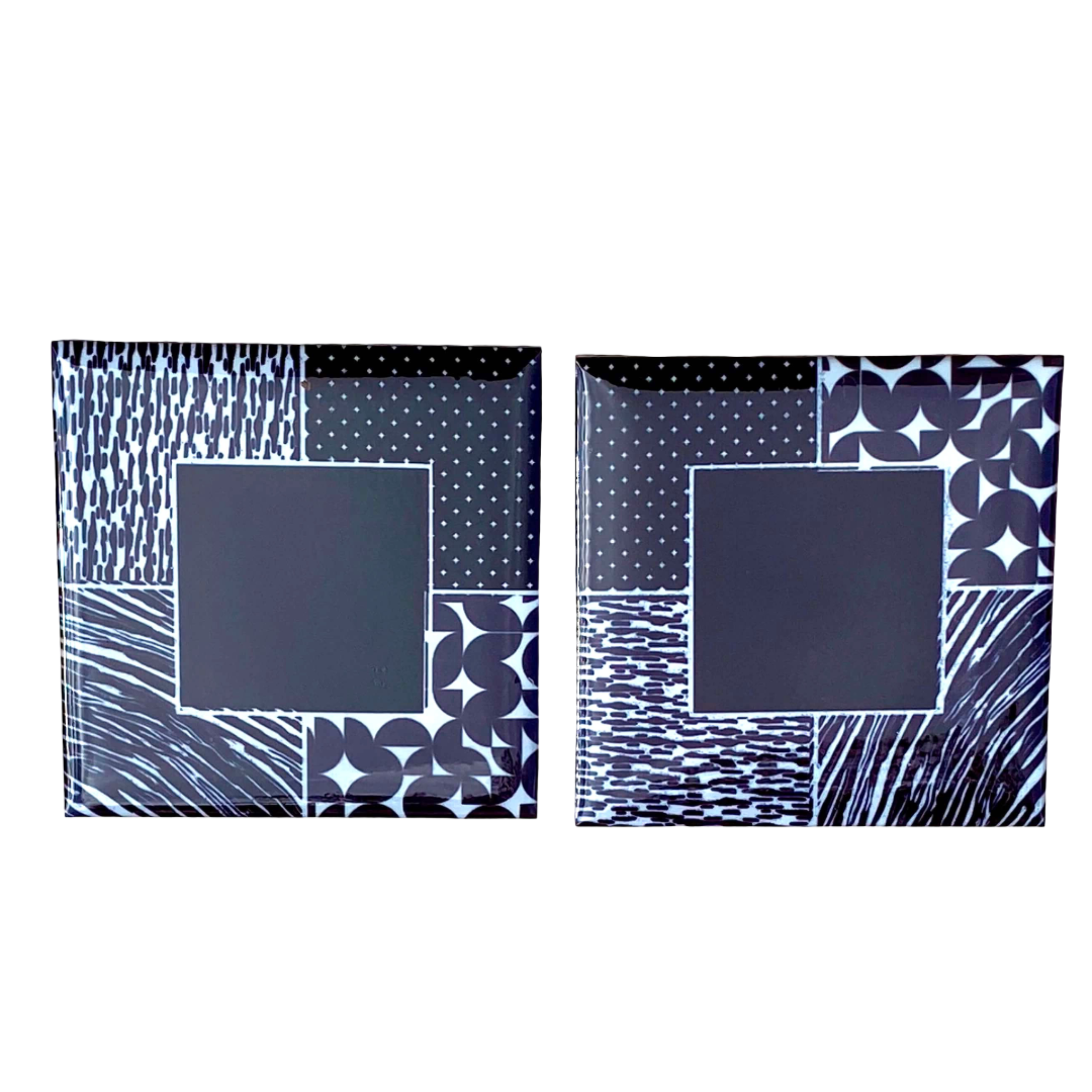 Roxxy acrylic earrings in mixed prints.