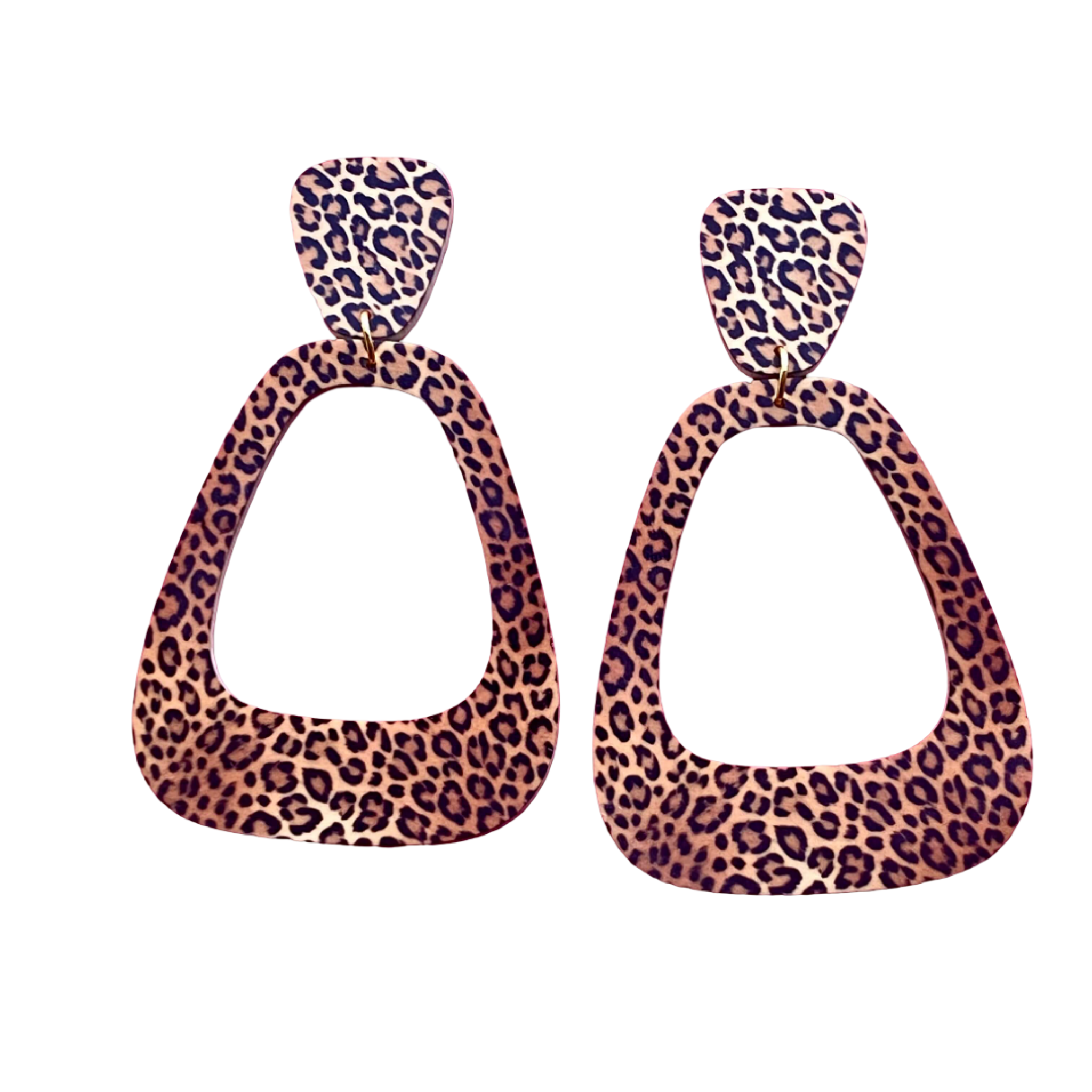 Pair of leopard print earrings 
